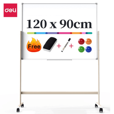 กระดานไวท์บอร์ด Deli EV164-B-YL-01 ขนาด 90 x 120 cm_0